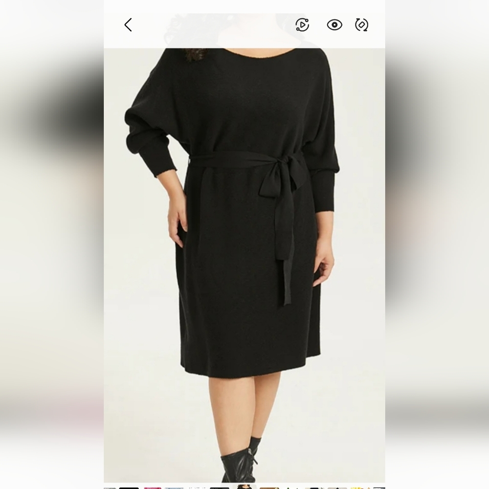 Elegant Black Midi Skirt with Belt